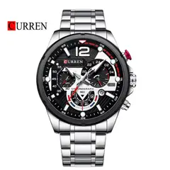 CURREN - Reloj 8395 Cronógrafo Para Hombre Plateado