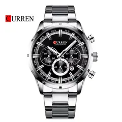 CASIO - Reloj CURREN 8355 Cronógrafo Para Hombre Plateado