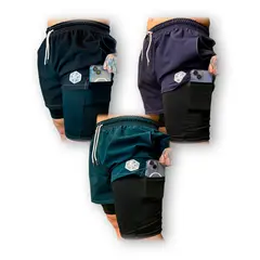 SAMDEL - Pack x3 Pantalonetas Deportivas Hombre CON LICRA Pack 2.