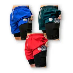 SAMDEL - Pack x3 Pantalonetas Deportivas Hombre CON LICRA Pack 3.
