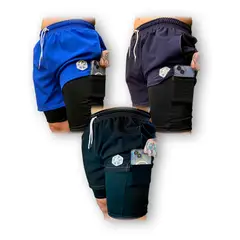 SAMDEL - Pack x3 Pantalonetas Deportivas Hombre CON LICRA Pack 4.
