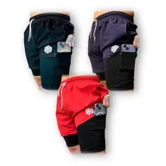 SAMDEL - Pack x3 Pantalonetas Deportivas Hombre CON LICRA Pack 5.