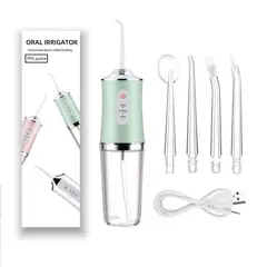 GENERAL - Irrigador Bucal 4 Boquillas A8 Limpieza Dental Inalambrico Verde