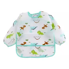 MUNDO BEBE - Babero Delantal Manga Larga Impermeable Bebe Niña Niño
