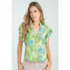 RAGGED - Blusa julieta Verde olivo