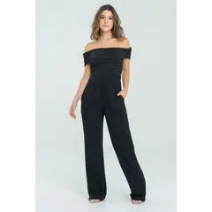 RAGGED - Top hombros descubiertos Negro