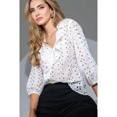 RAGGED - Blusa hoja rota Blanco crudo Ragged.