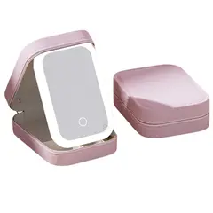 GENERICO - Cosmetiquera Joyero Organizador Luz Led Espejo Recargable