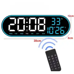 GENERICO - Reloj Inteligente Digital De Pared Grande Luz Led Control Remoto