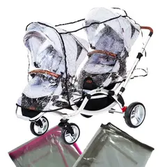 BOOGY - Forro Coche Gemelar Lineal Protector De Lluvia Bebe Negro