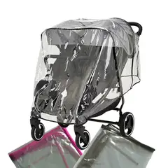 BOOGY - Forro Coche Gemelar Paralelo Protector De Lluvia Bebe Negro