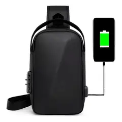 XALTA - Bolso Morral De Seguridad Antirrobo Impermeable Y Puerto Usb Negro