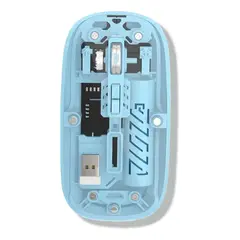 XALTA - Mouse Transparente Bluetooth O Usb Para Pc Celular Y Tablet Azul