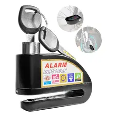 XALTA - Candado Freno De Disco Con Alarma Para Moto O Bicicleta Plana