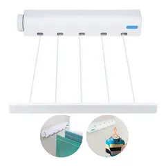 XALTA - Tendedero Retractil Para Ropa De 5 Lineas Ajustable 37 Mts
