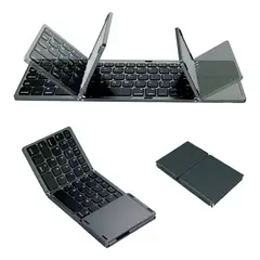 XALTA - Teclado Bluetooth Plegable Mouse Táctil Inalámbrico Usb Negro