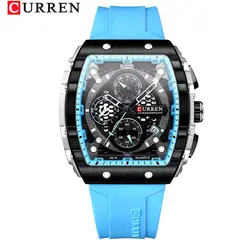 CURREN - Reloj Modelo 8442 Deportivo Azul Claro