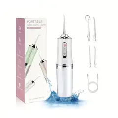 GENERAL - Irrigador Oral 4 Boquillas A8 Limpieza Dental Inalambrico Blanco
