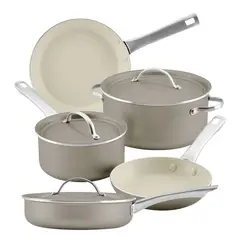 FARBERWARE - Batería 8Pzs Vibrance Aluminio antiadherente cerámico Color Gris