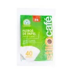 STILOCAFE - Filtro De Papel para Cafe Número 4 40 Unidades
