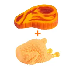 GENERICO - Combo 2 Juguetes Mascotas Filete de Carne + Pollo