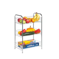 ESSENZA - Organizador Multiusos Cromado con Ruedas 3 Niveles