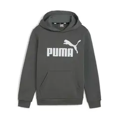 PUMA - Hoody Gris Verdoso Junior Pm Ess Big Logo Hoodie Fl B Gray