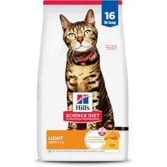 HILLS - Science Diet alimento seco light para gato adulto 16lb