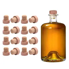 GENERICO - Tapones De Corcho Natural Cabeza Madera T Para Botellas Licor 100u