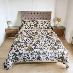 HOGARETO - Edredón Unifaz Cama Sencilla 100x190cm Estampado Triangle
