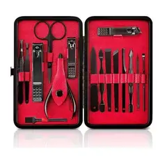 AFM - Estuche Kit Manicura Corta Uñas Y Accesorios En Acero