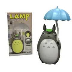 GENERICO - Lampara De Mesa Led Totoro Azul Recargable Usb Luz Noche Niños