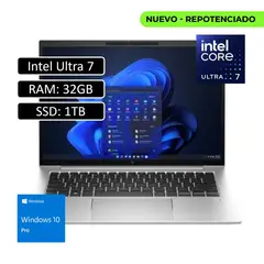 HP - Portatil - EliteBook Táctil - Intel Core Ultra 7 155U - Tecnología vPro - 32GB RAM - 1TB SSD