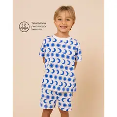 DOSOJOS - Conjunto unisex de camiseta y short en 100% algodón peruano - Lunas