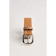 KOAJ - Cinturón femenino en color camel, con taches, hebilla met MUJER