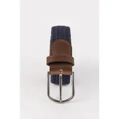 KOAJ - Cinturón azul intenso trenzado con hebilla plateada Hombre