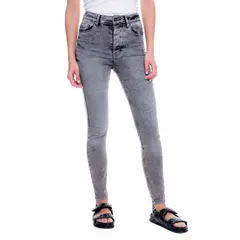 COLOR BLUE - Black Denim High Waist Skinny Fit Jeans