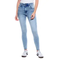 COLOR BLUE - High Waist Skinny Fit Jeans Tono Claro
