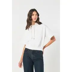 KOAJ - Buzo capota unicolor para mujer manga corta silueta ampli MUJER