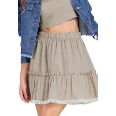 RUTTA - Falda Corta Mujer Caqui 7676