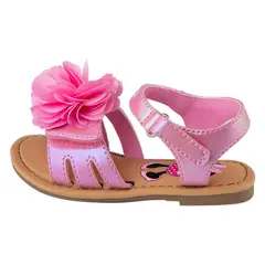 DISNEY - Sandalias Con Diseño De Minnie Y Flores Para Niña Pequeña Rosa Claro 200087