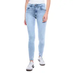 COLOR BLUE - High Waist Skinny Fit Jeans Tono Claro
