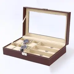 GENERICO - Estuche Caja Organizadora Relojes Y Gafas Lujo Exhibición