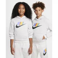 NIKE - BUZO CON CAPOTA NIÑO SPORTSWEAR CLUB FLEECE FD2988-051 GRIS