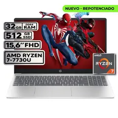 HP - PORTATIL AMD RYZEN 7 32GB RAM 512GB SSD PANTALLA 15,6" FHD