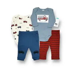 AMERICAN GENERICS - Conjunto 4 PCS Ropa Para Bebe Niño PL Baby Algodon Mameluco