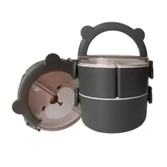 INNOVA - Portacomidas Recipiente Diseño Oso Con Division Innovo Home Free Bpa.