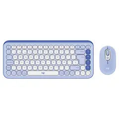 LOGITECH - Combo Teclado y Mouse Pop Icon Lila y Blanco