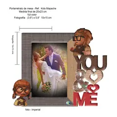 XTREME - Portarretrato You And Me-Y1 20cm x 23cm Color Crema y Gris Oscuro