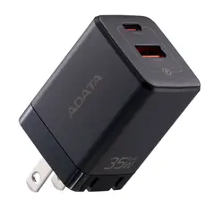 ADATA - Cargador Rápido Compacto Gan 35w 2en1 USB-A USB-C Blk